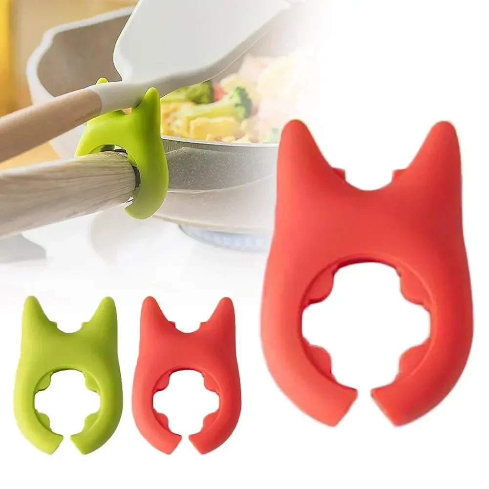 1PC Silicone Anti-overflow Pot Lid Clip Anti-scalding Spoon Holder Support Rack Kitchen Gadgets Universal Spatula Bracket Clip kitchen utensil holder kitchen accessories kitchen organizer kitchen tool silicone kitchen holder kitchen anti scald holder pot lid holder kitchen holder clip