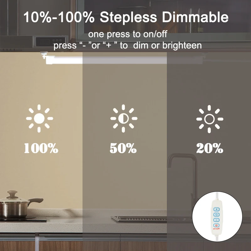 LED Cabinet Light LED Under Cabinet Lighting USB Lamp Plug Dimmable 3 Color Changes LED Night Light Kitchen Bedroom Lighting Magnetic Strip