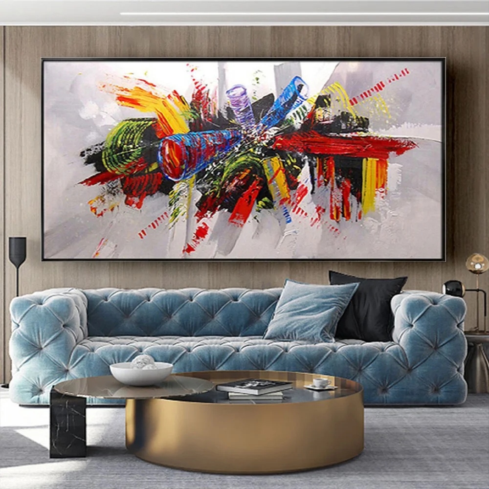 

Home Wall Decoration Art Graffiti Abstract Oil Painting Hanging Drawing Panel Set Custom Colour Picture Exhibits For Living Room