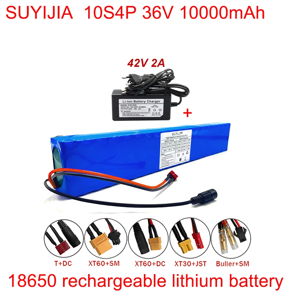 

New 10S4P 36V 10AH 18650 Lithium Battery Pack for Electric Bicycle Electric Scooter Electric Wheelchair Large Capacity Battery