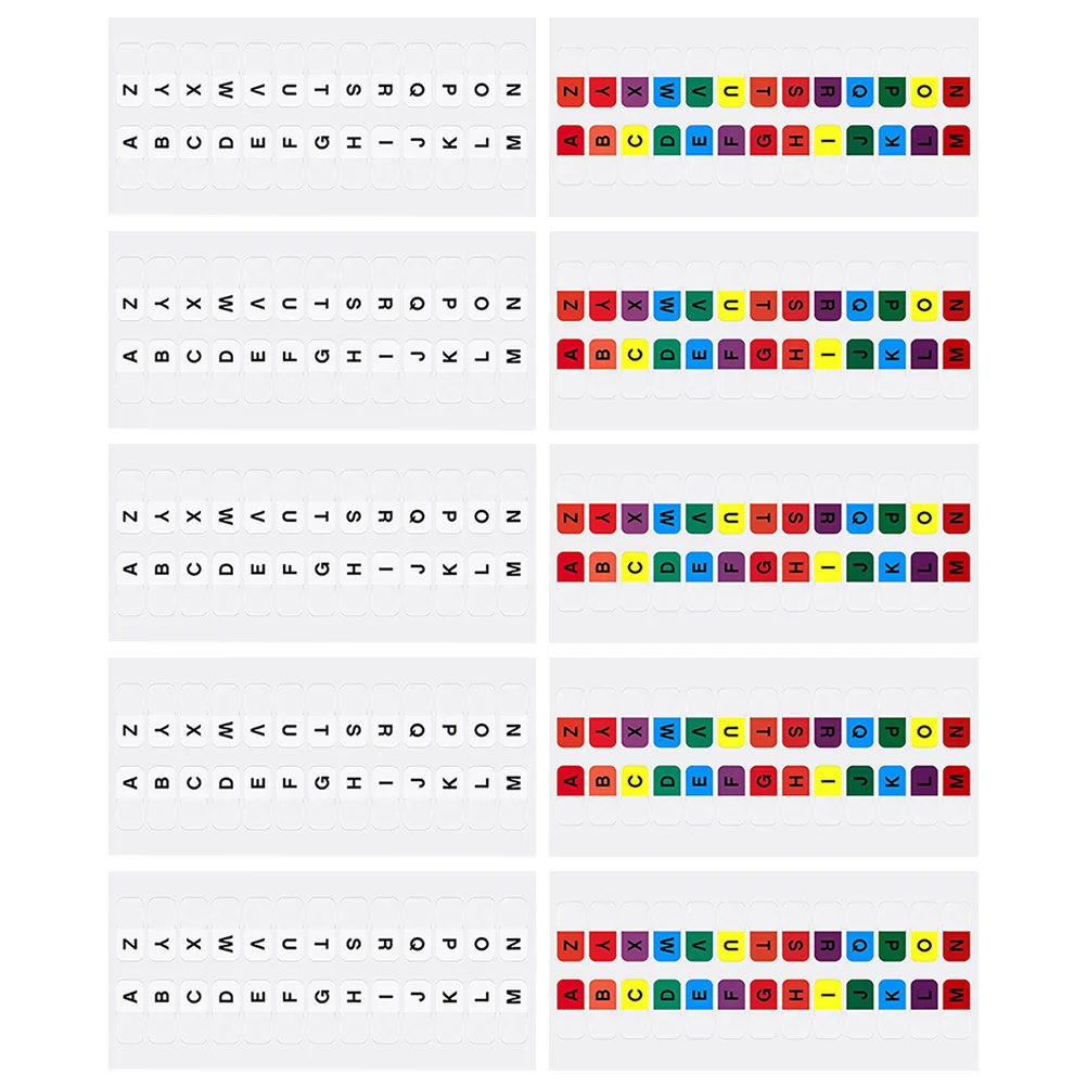 

of Colored Book Stickers Small Sticky Tabs Notepad Page Markers Alphabet File Guides Tabs