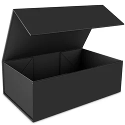 Elegant Collapsible Magnetic Gift Box with Lid - 33 x 25 x 12CM (Black)