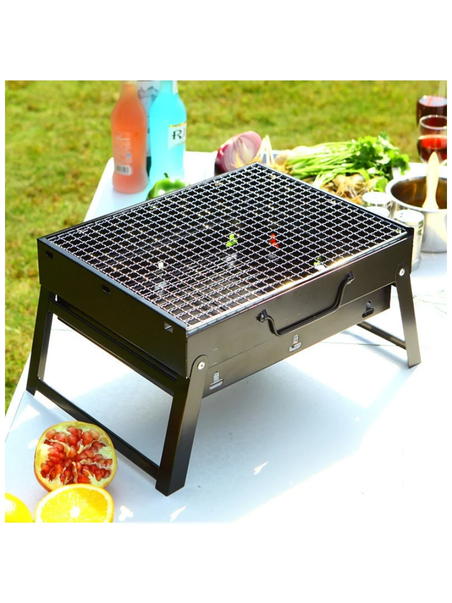 Solid color metal grill chrome plating treatment furnace body electrophoresis process portable and foldable barbecue oven barbecue grill barbecue stove barbecue charcoal stove barbecue electric stove