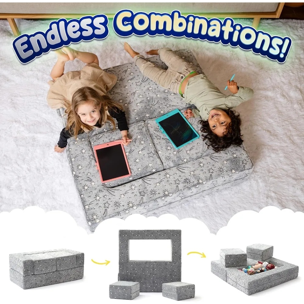 Childs Couch - Modular Kids Play Couch Set, Toddler Sofa, Childs Sofa, Kid Couch, Toddler Couch, Foam Playroom Couch for Kids 2