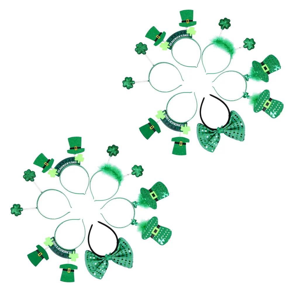 

12 Pcs Pop Carnival Headband Child Shamrock Top Hat Polyester Cloth Patricks Day Costume