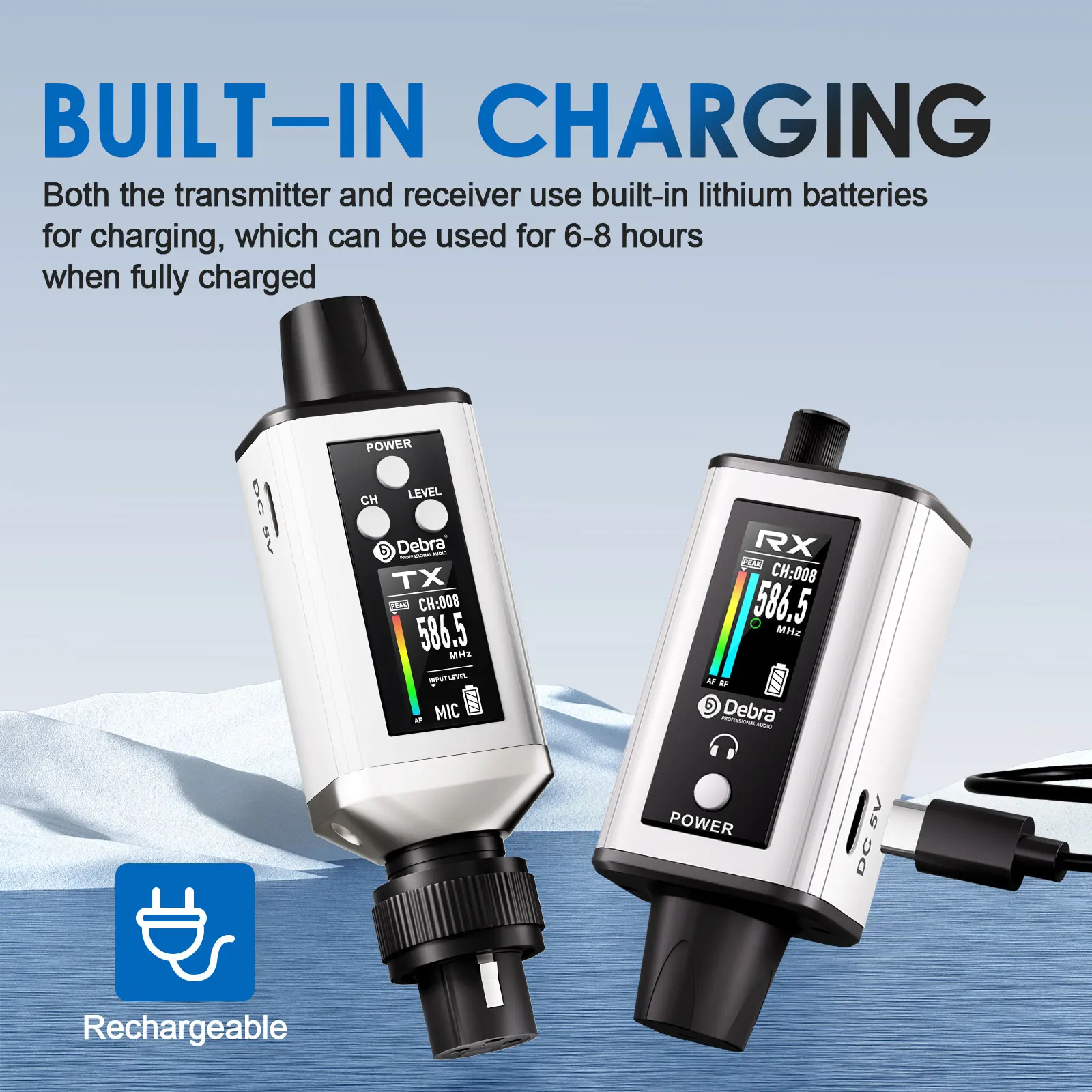 2025 NEW  Audio UHF IEM Stereo EMX-1 wireless monitoring system Rechargeable wit