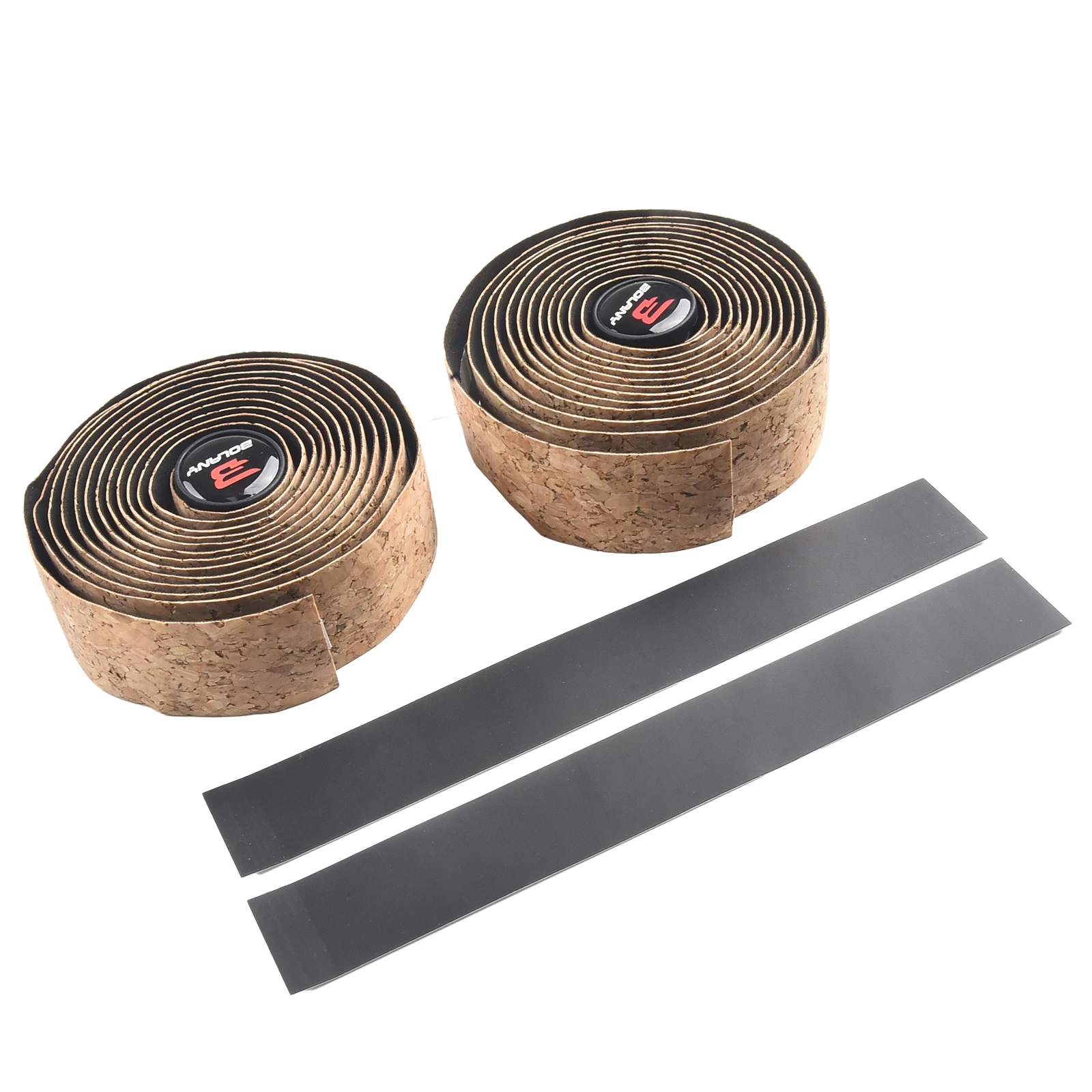 

6pcs Bicycle Handlebar Tape Natural Tan Brown Bike Sawdust Grain Tape Drop Bar End Plug Cycling Accessories Non-slip Soft Tape