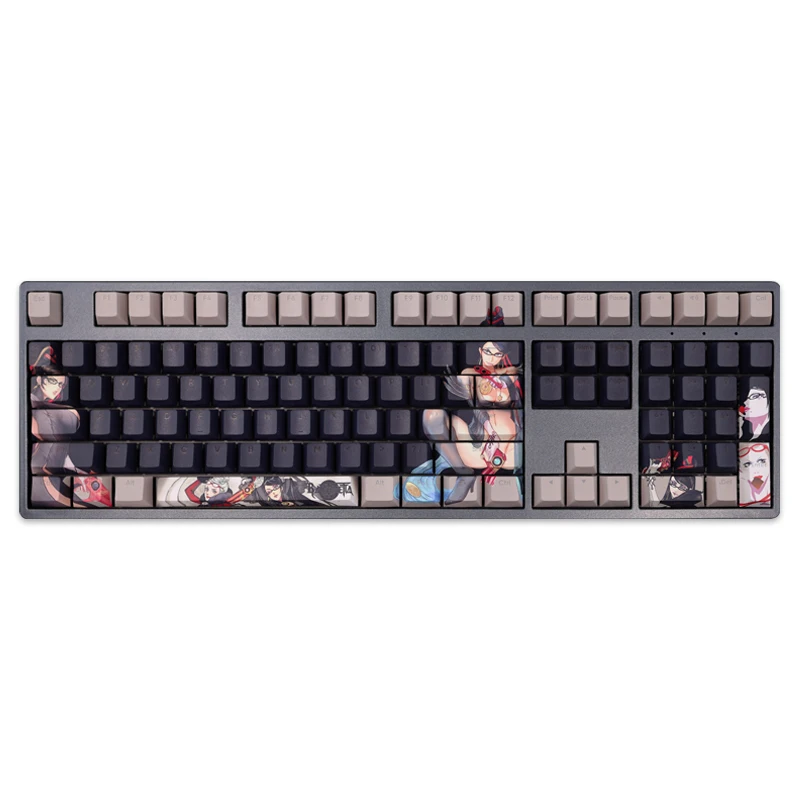 Desenhos Animados Anime Gaming Key Caps Grupo Bayonetta Keycap Pbt Dye Subbed Teclado Retroiluminado Ansi 61 87 104 108 Layouts - Imagem 2