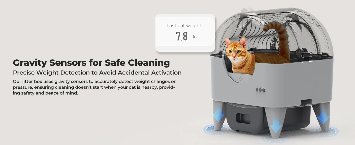 automatic litter box with safe cleaning