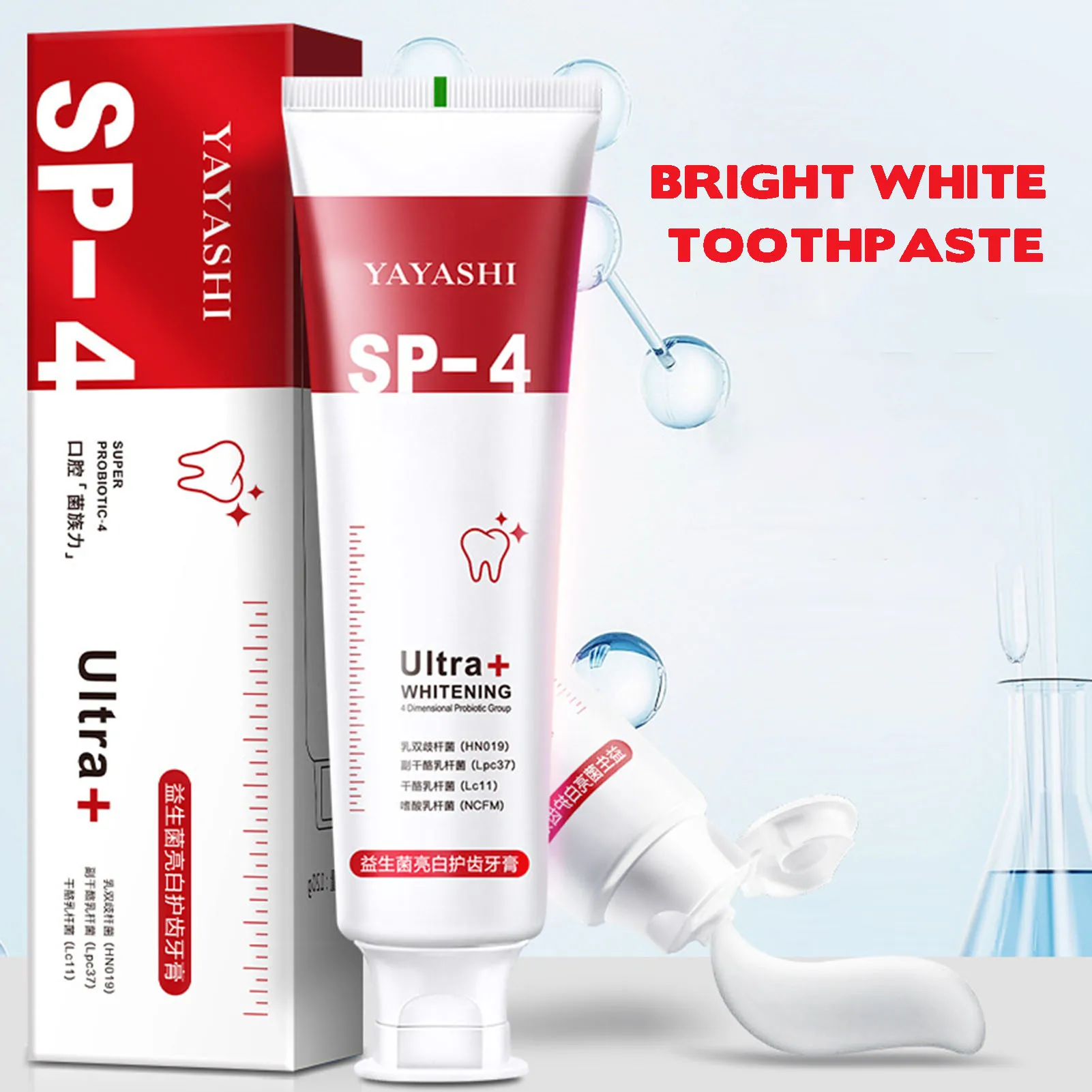 

Probiotics Teeth Whiten Toothpaste Oral Cleaning Bright Teeth White Teeth Oral Care Remove Stains Improve Refreshing Teeth