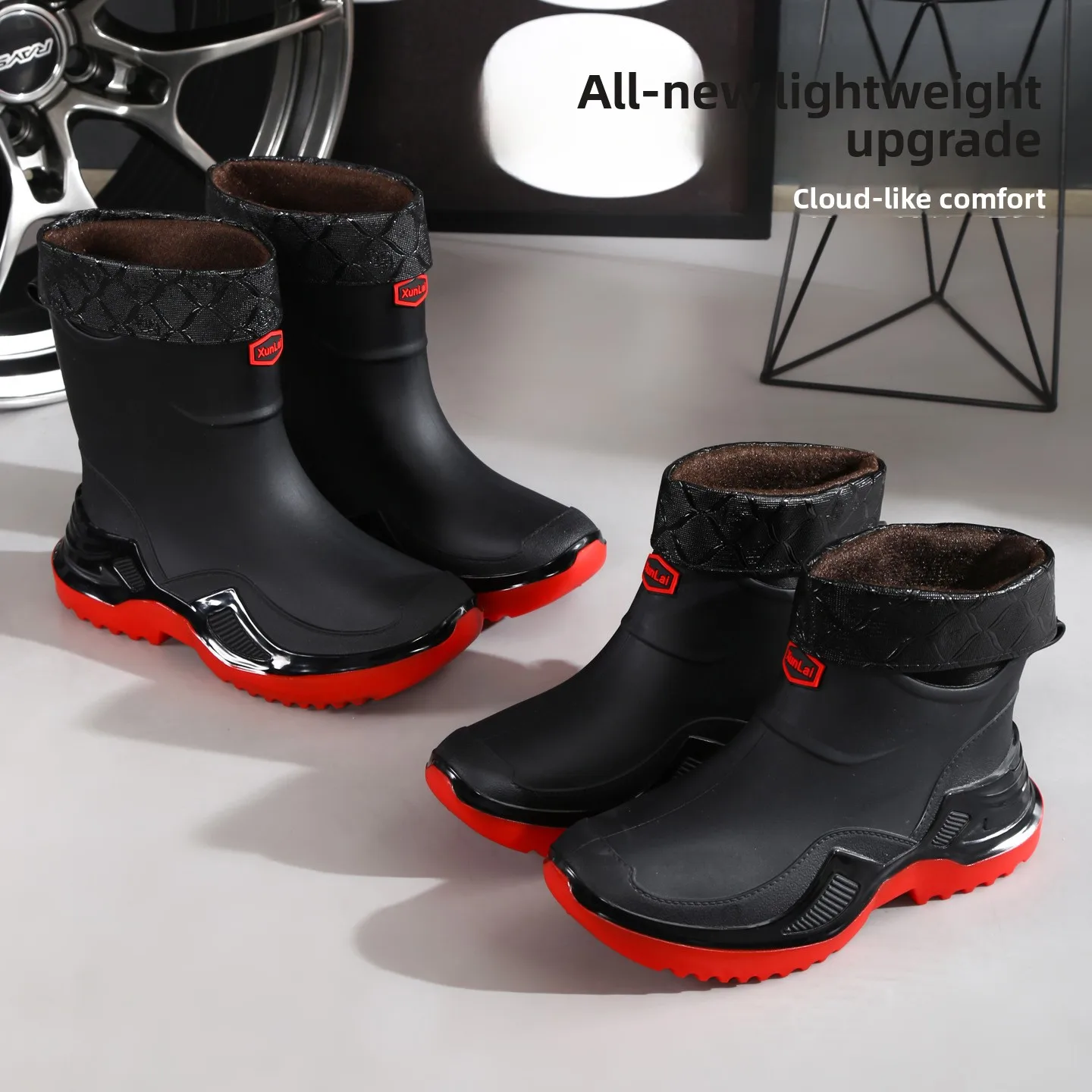 Bottes de pêche imperméables anti-dérapantes pour hommes - Bottes de travail en caoutchouc résistantes