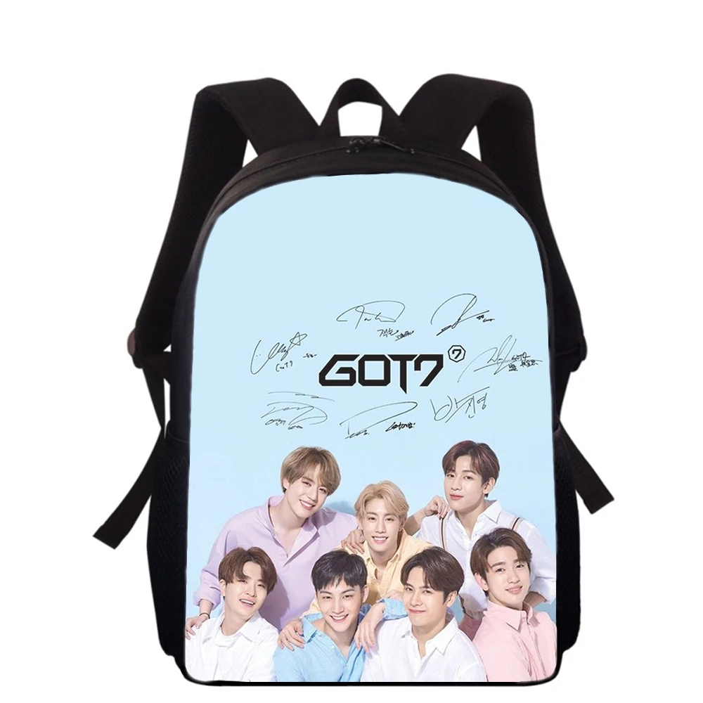 GOT7 KPOP 15” 3D Print Kids Backpack Primary School Bags for Boys Girls Back Pack Students School Book Bags