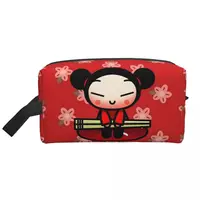 Custom Cartoon Anima Pucca Toiletry Bag Women Cosmetic Makeup Organizer Lady Beauty Storage Dopp Kit Case 2
