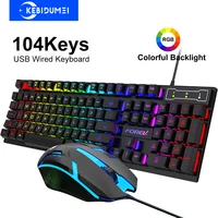 USB Wired Keyboard RGB Colour Gaming Keyboard Mechanical 1