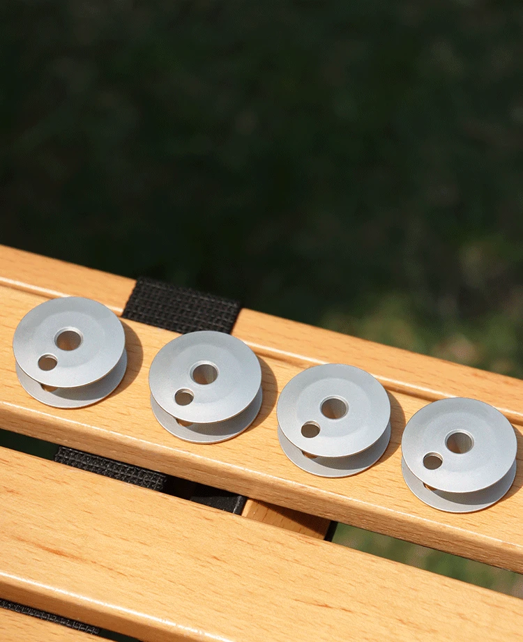 Description Picture 6 of item100PCS White Alumina Bobbin Three Holes 22mm 25mm 28mm for 1182 1162 781 591 Double Needle Lockstitch Industrial Sewing Machine