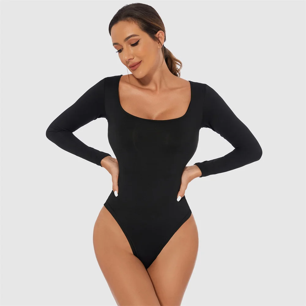 Women's slim-fit base T-shirt Long sleeve jumpsuit for women women's top Shapefitting bodysuit