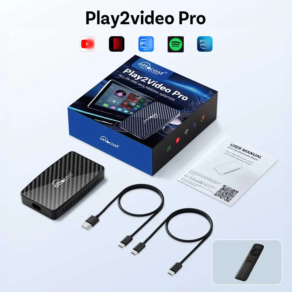 OTTOCAST Play2Video Ultra　OttoStar Play2Video Ultra Wireless CarPlay/Android Auto All-in-1 Adapter