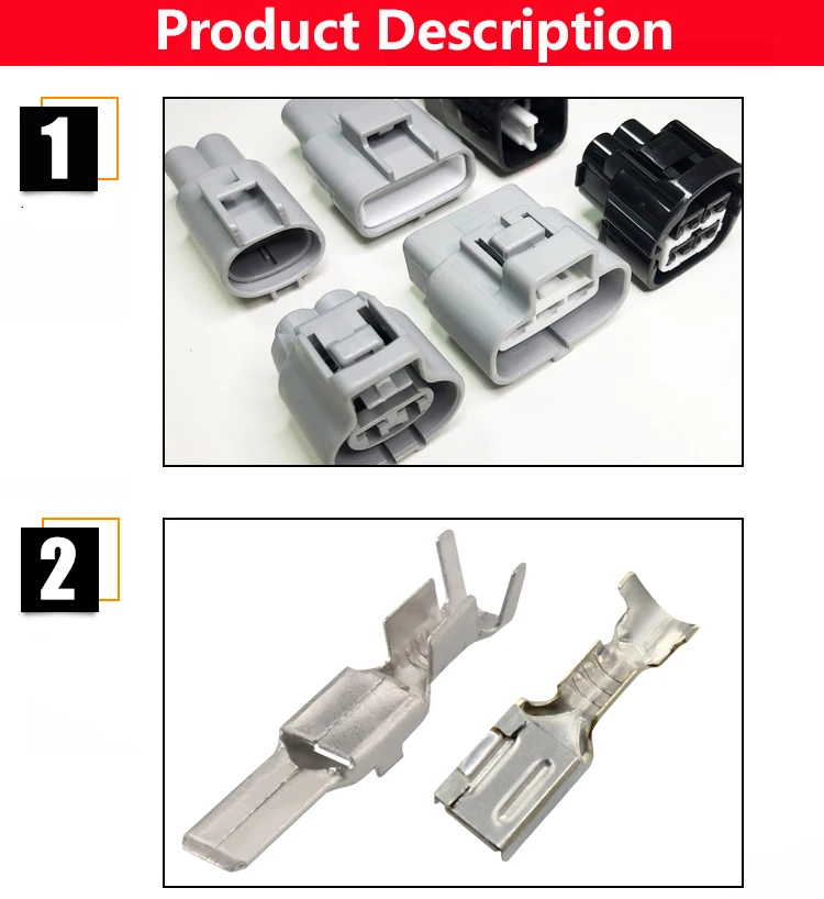 Description Picture 4 of itemDj7021y-4.8 car harness waterproof connector 2/3/4 pin electronic fan control motor male and female plug wire length 15cm