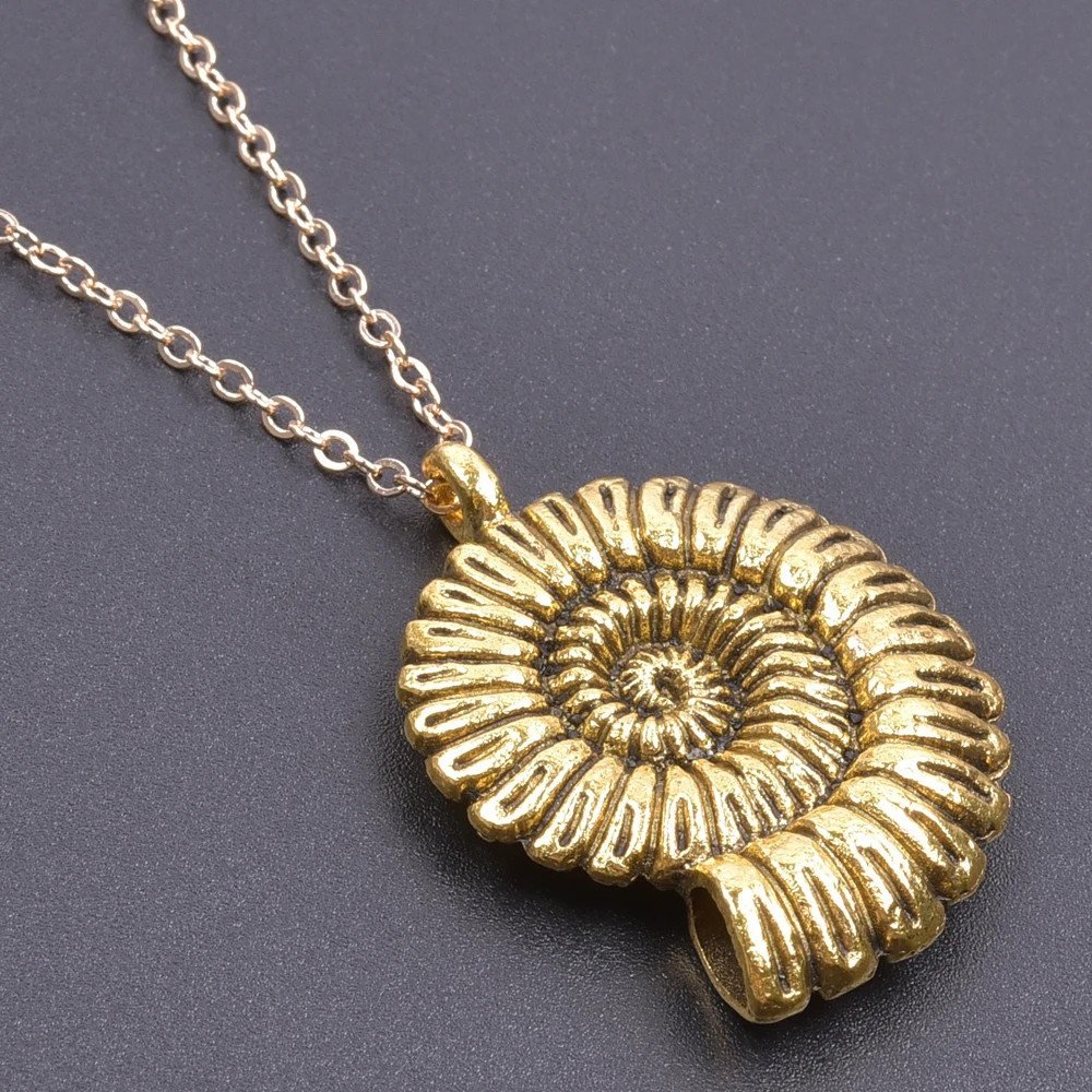 Rainbow Bronze Cute Shell Snail Conch Pendant Necklace For Women Men Accessories Short Chain Collar Choker Vintage Necklace 18" 6
