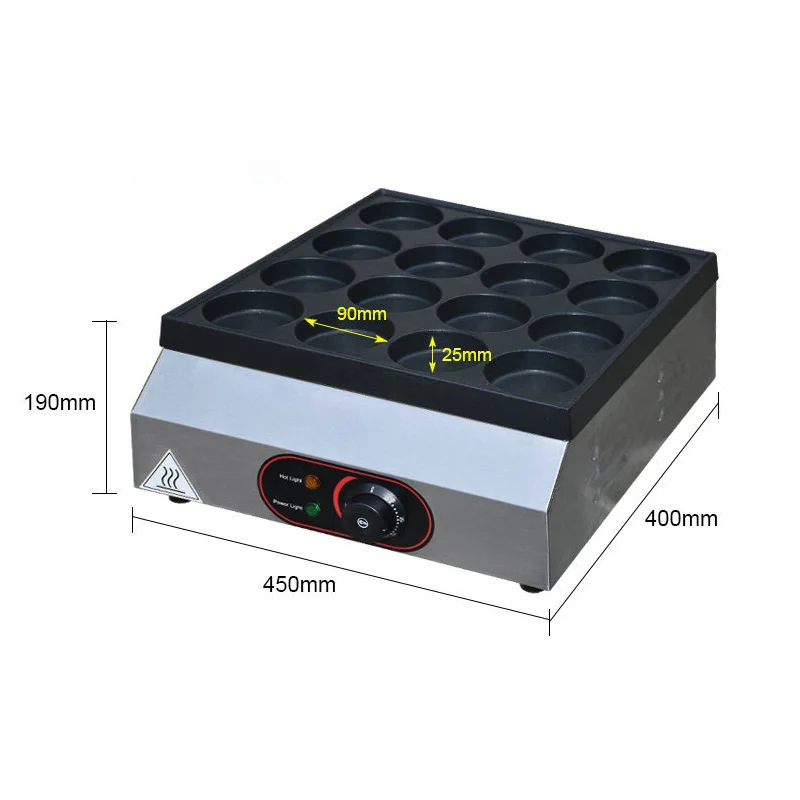 New Commercial Electric Bread Burger Stove 16 Hole Gas Fried Snack Equipment Stainless Steel Crepes Burger Making Machine