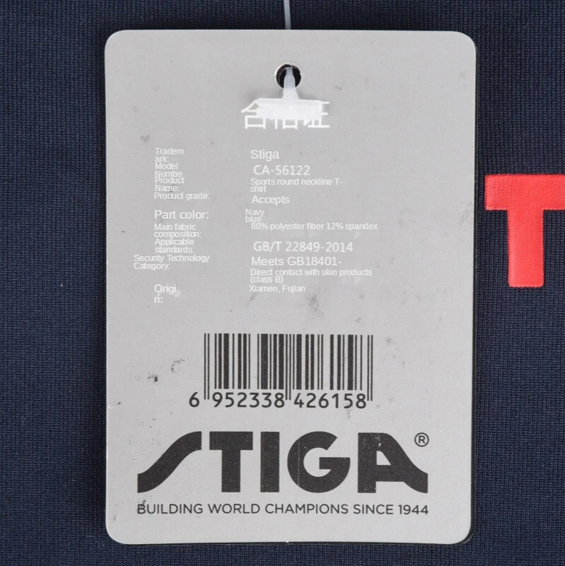 Stiga Table Tennis Clothes Sportswear Quick Dry Shorts Ping Pong Badminton Sport Jerseys CA-56122 t shirt for men