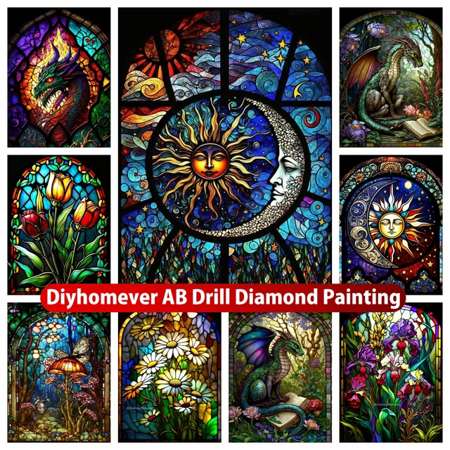 Diamond Painting - Flowers and Sun Stained Glass