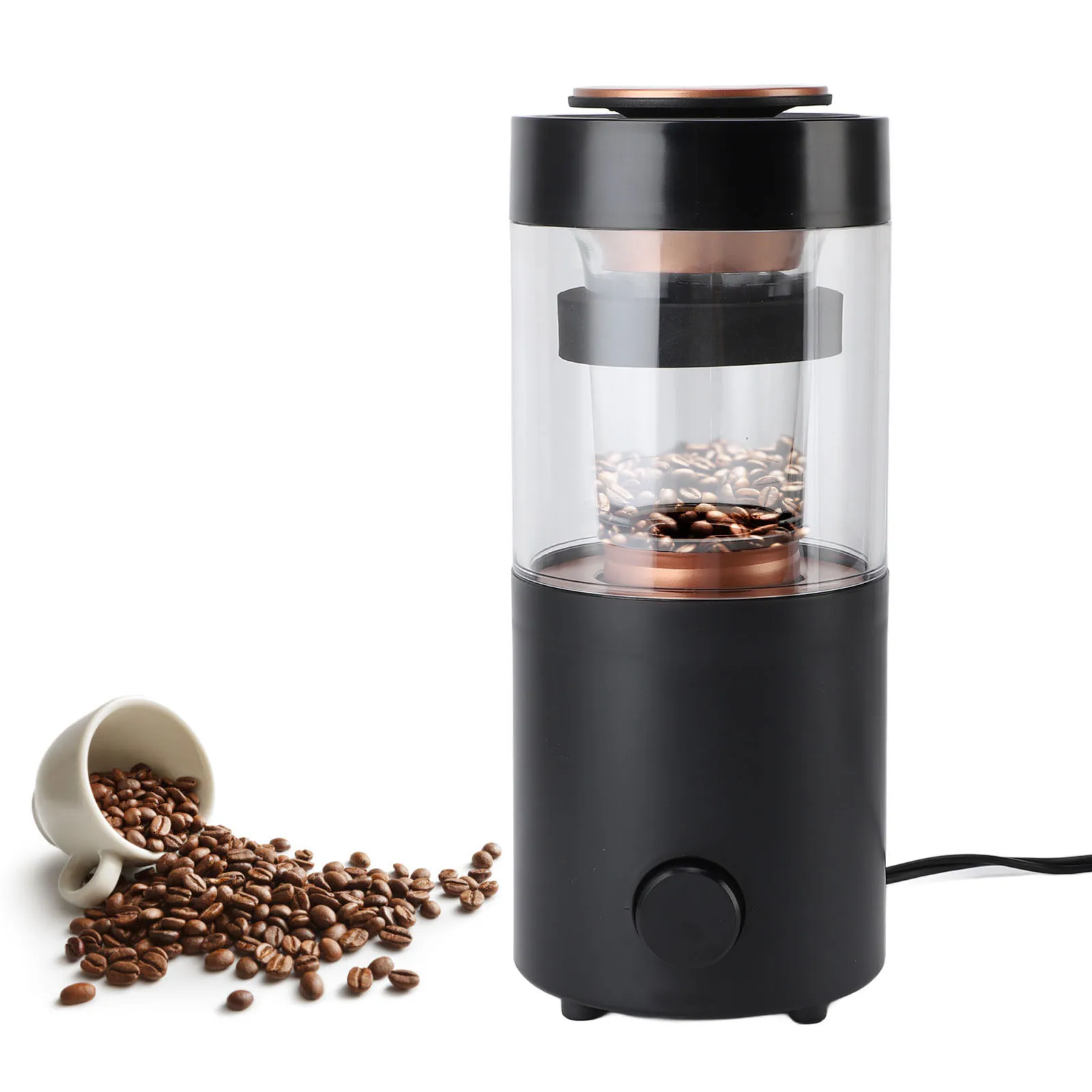 Automatic Coffee Bean Dryer, Coffee Bean Roaster 1300W Stainless Steel Transparent Glass Automatic Coffee Roaster Machine