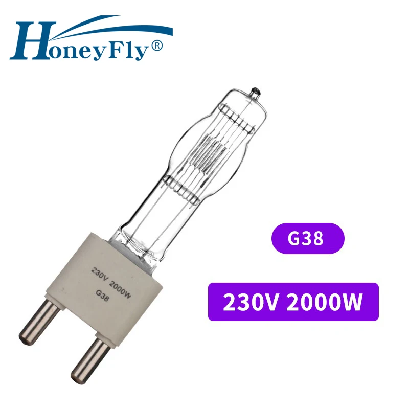 

HoneyFly G38 Marine Halogen Lamp Bulb 230V 2000W CP/73 FKK Capsule Clear Aero Ship GY38 Focus Stage Light Film and Television