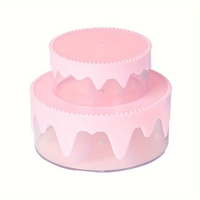 Cream Cake Shape Storage Box, Double Layer Plastic Organizer for Jewelry Watches Storage, Home Decor Birthday Gift