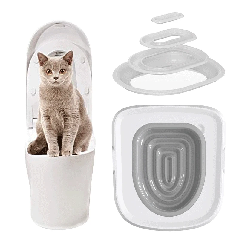 Cat Toilet Training Kit Litter Box Puppy Cat Litter Mat Toilet Trainer Pets Cleaning Cats Training Seat