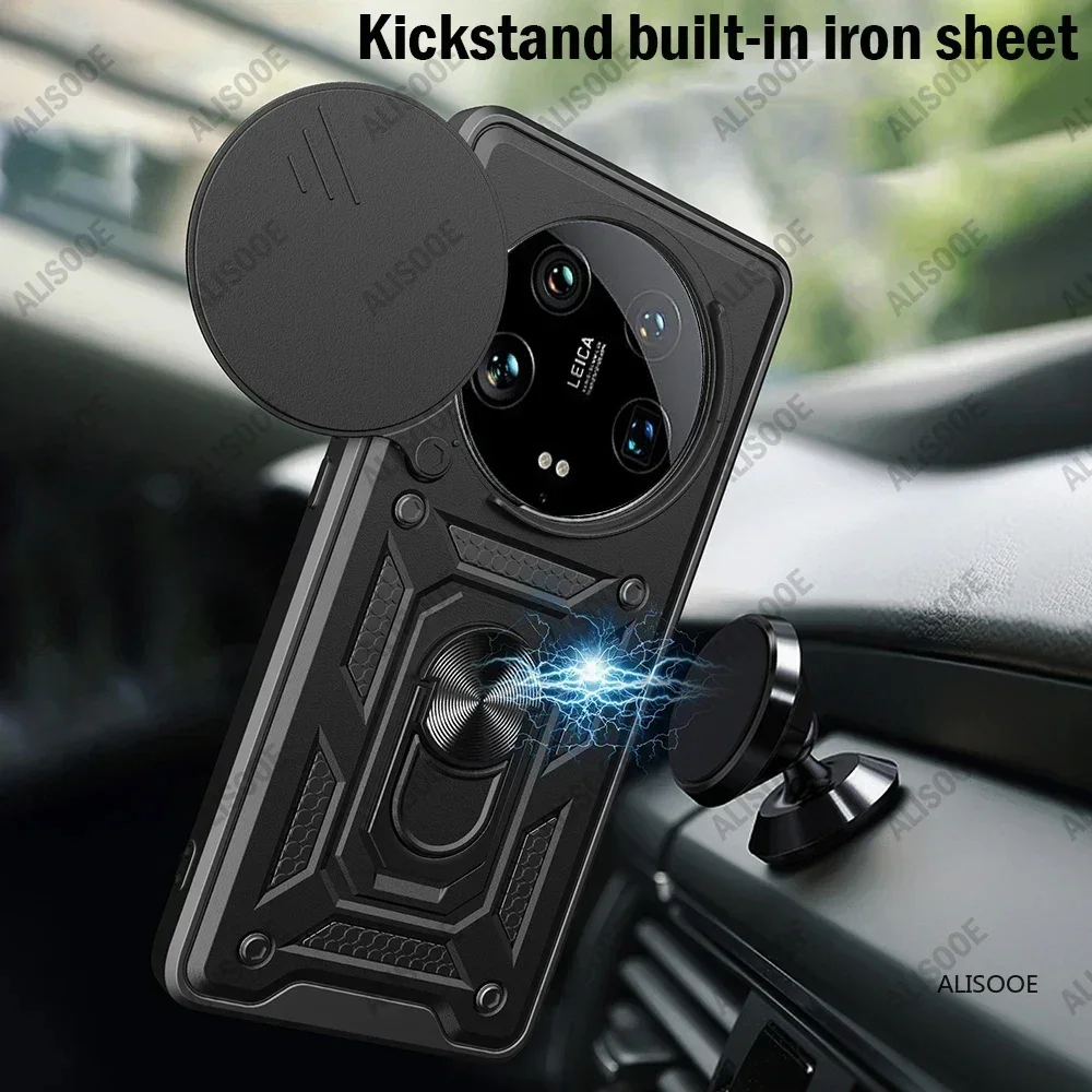 Slide Camera Armor Case with Magnetic Ring Stand - Full Protection Cover