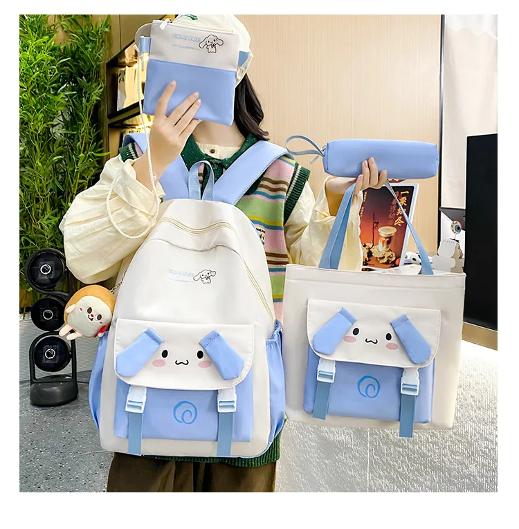 

The new 4-piece Kuromi backpack for middle school students and primary school students, large-capacity all-match campus backpack