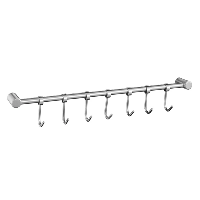 Barre Porte-serviettes Adhésive - Sans Perçage - 30 Ou 40 Cm - Crochets Coulissants - Pour Cuisine, Salle De Bain - Organisation Murale