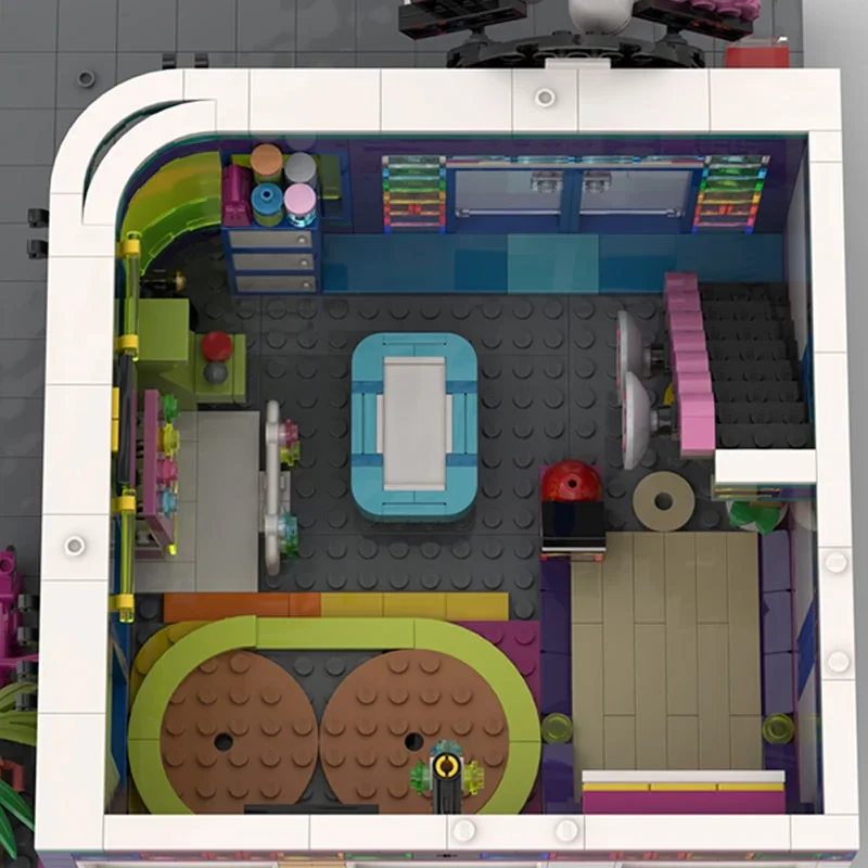 시티 스트리트 뷰 모델 Moc 빌딩 브릭, 헤일로-헤일로 타워 기술, 모듈식 블록 선물, 크리스마스 장난감, DIY 세트 조립