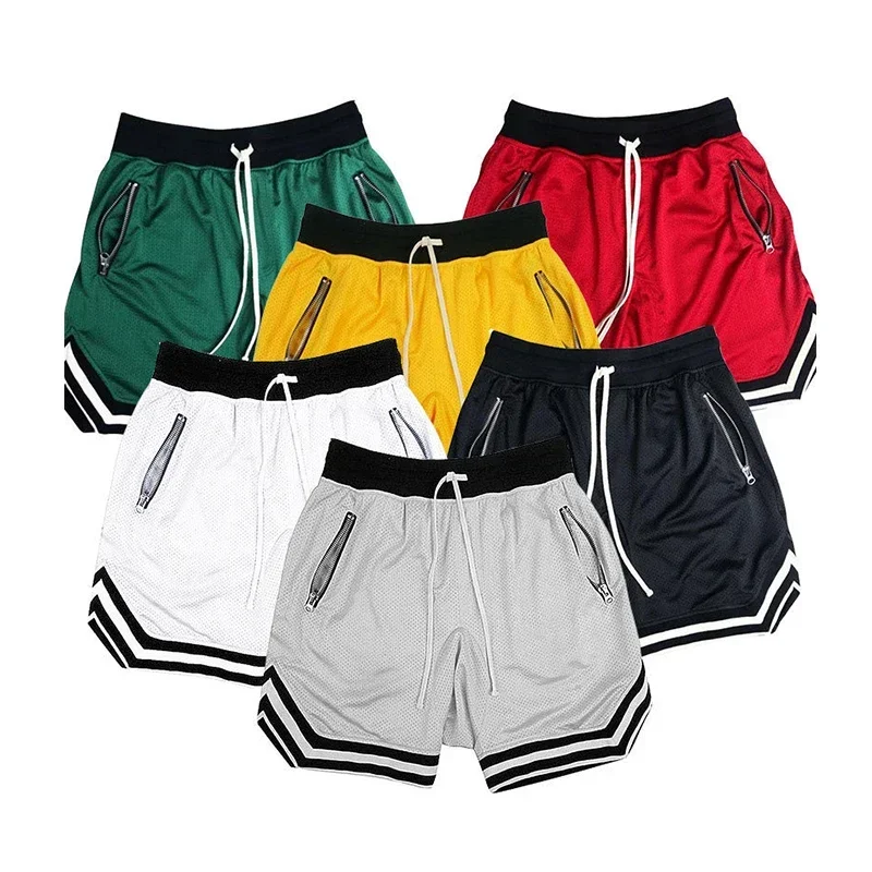 Männer Basketball Shorts Quick Dry Mesh Gym Shorts Fitness Männlich Sport Kurze Hosen mit Zipper Taschen Sommer Multi-farbe S ~ 5XL – Detail 2