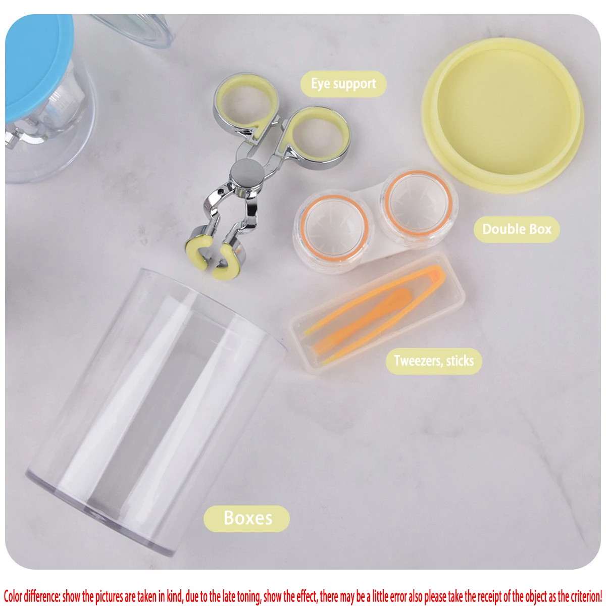 Contact Lens Starter Kit with Eyelid Stretcher and Removal Tweezers