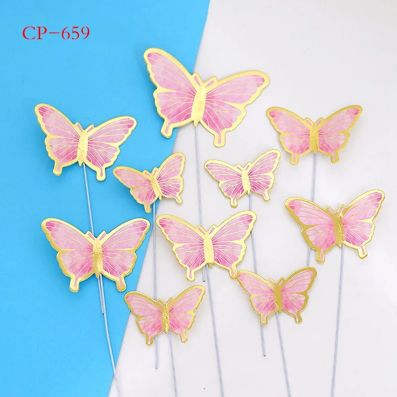 36 pezzi/12 pezzi Decorazioni a forma di farfalla per torta, semplici decorazioni in carta per torte per feste di compleanno | SHEIN ALIA