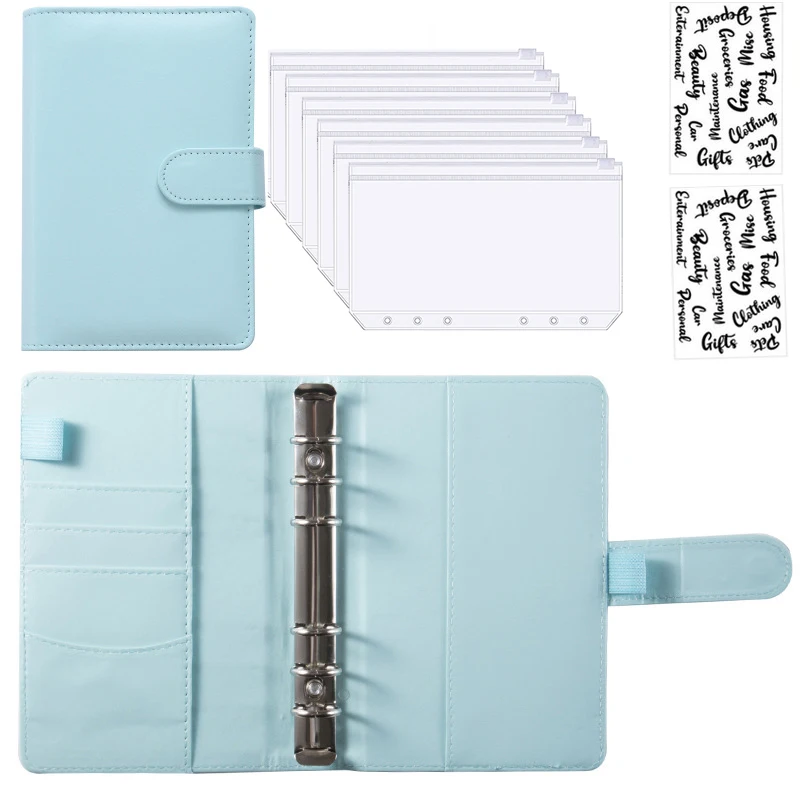 Premium A6 PU Leather Budget Binder with Cash Envelopes and Bill Organizer