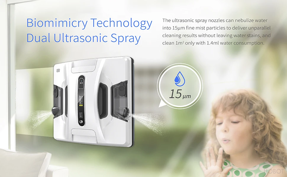NEW HOBOT-2S Window Cleaning Robot with Dual Ultrasonic Water 