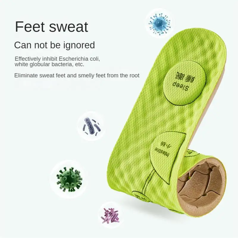 2PCS Foot Acupressure Insole Men Women Soft Breathable Sports Cushion Inserts Sweat-Absorbing Deodorant Insole Shoe Pads