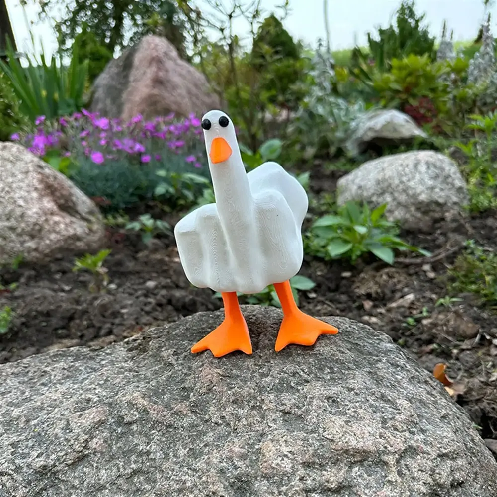 Middle Finger Duck You Figurine resin statue resin handicraft ornaments garden statue resin ornament resin ornaments garden decoration animal ornaments Middle Finger Desk Decor Funny Garden Decor Statues Figurines Ornaments For Home Patio Yard