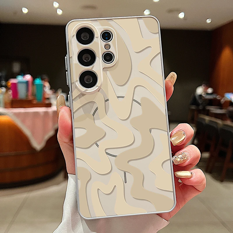 Striped Pattern Magnetic Phone Case Cover