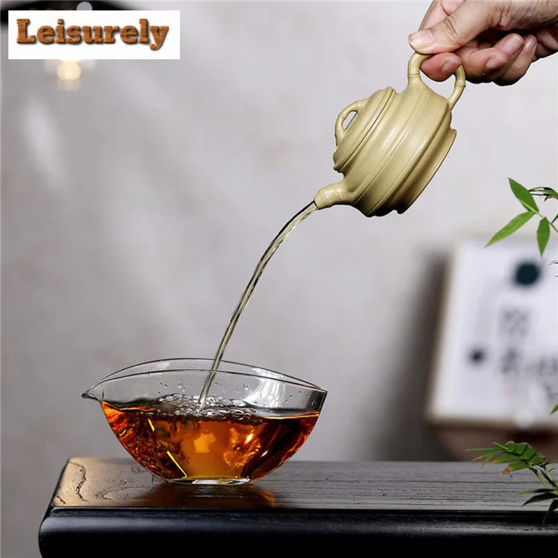 150ml Aesthetic Yixing Purple Clay Teapots Handmade Bamboo Joint Antique Pot Raw Ore Section Mud Kettle Zisha Tea Set Collection