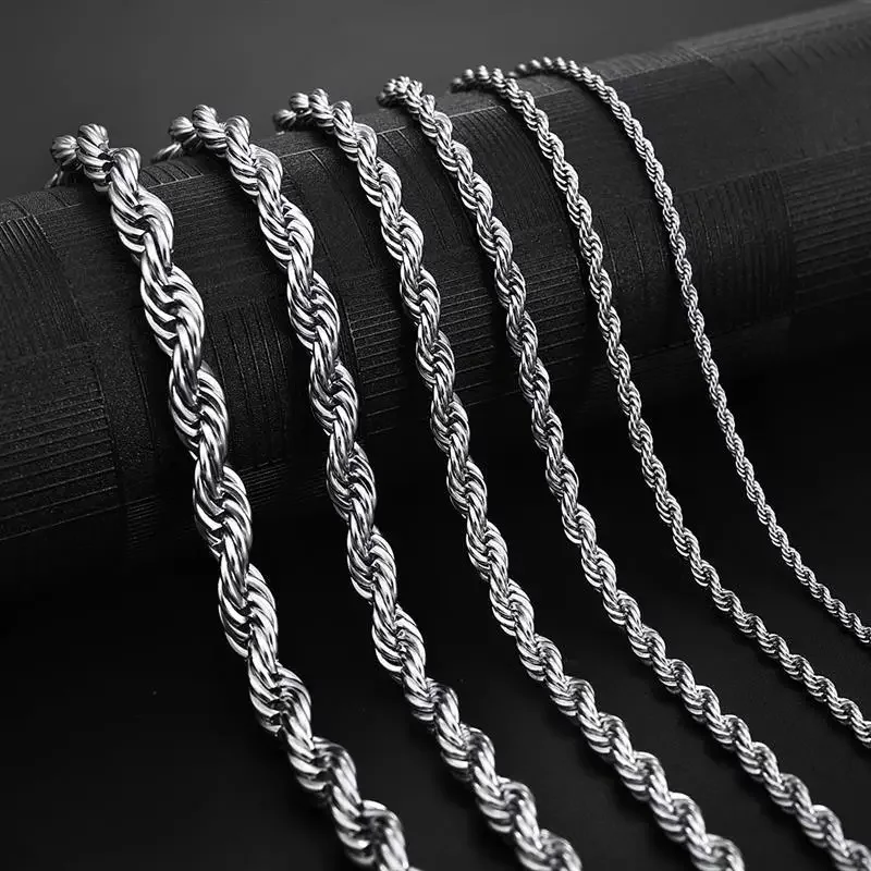 925 Sterling Silver Rope Chain Necklace