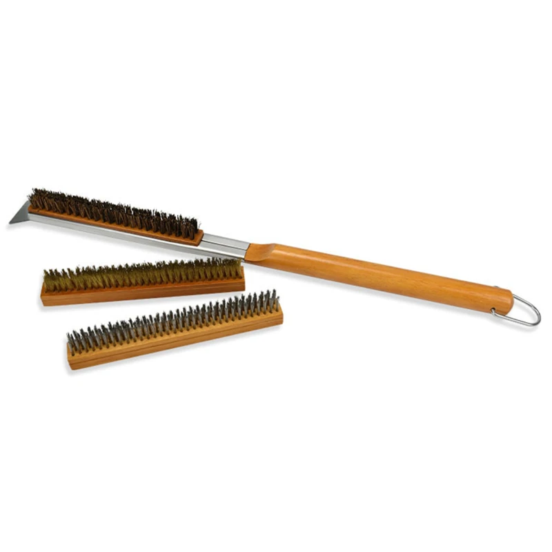 Big rotating head oven brush with brass bristles