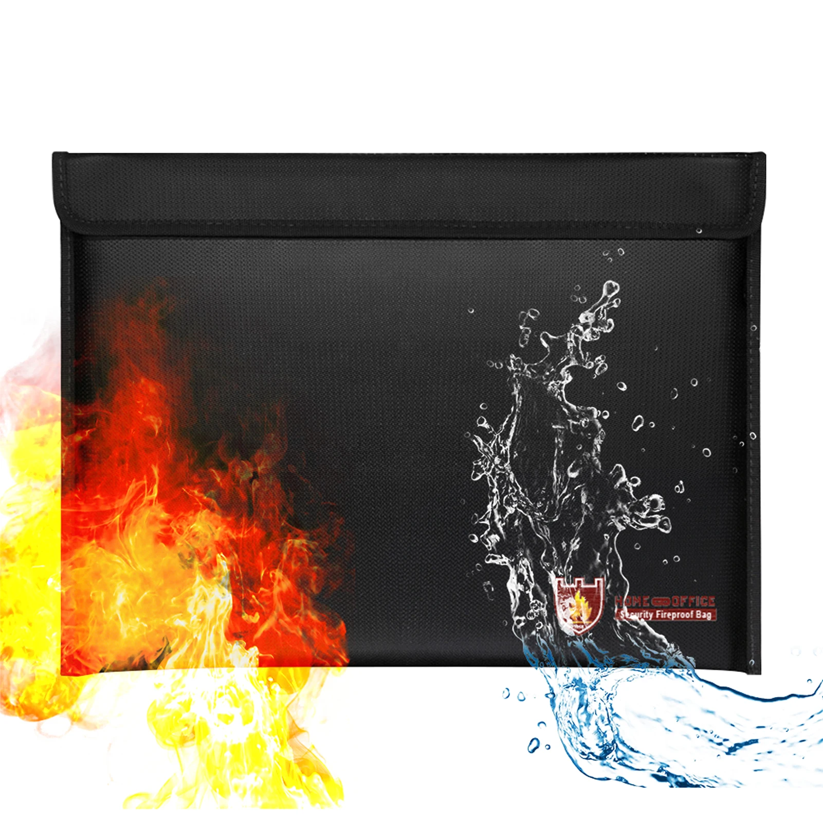 

Document Bag Sealed Jewelry Passport Money Storage Water Resistant File Cash Large Capacity 38x28cm Zipper Closure Fire Proof