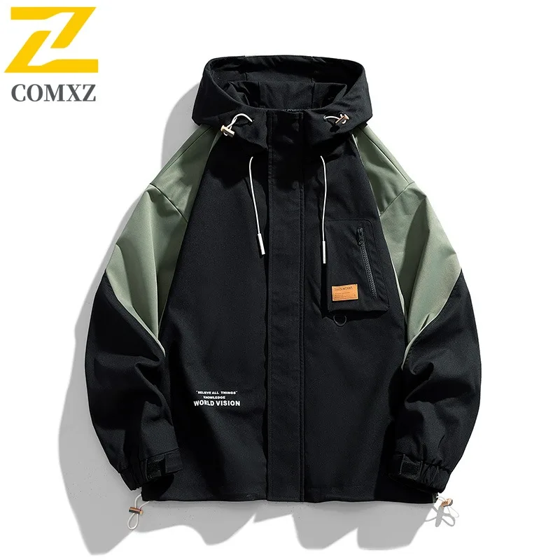 COMXZ High Quality Hooded Mens Jacket Mountaineering Warm Coat Fashion Travel Lightweight Cold Resistant Winter Windbreaker