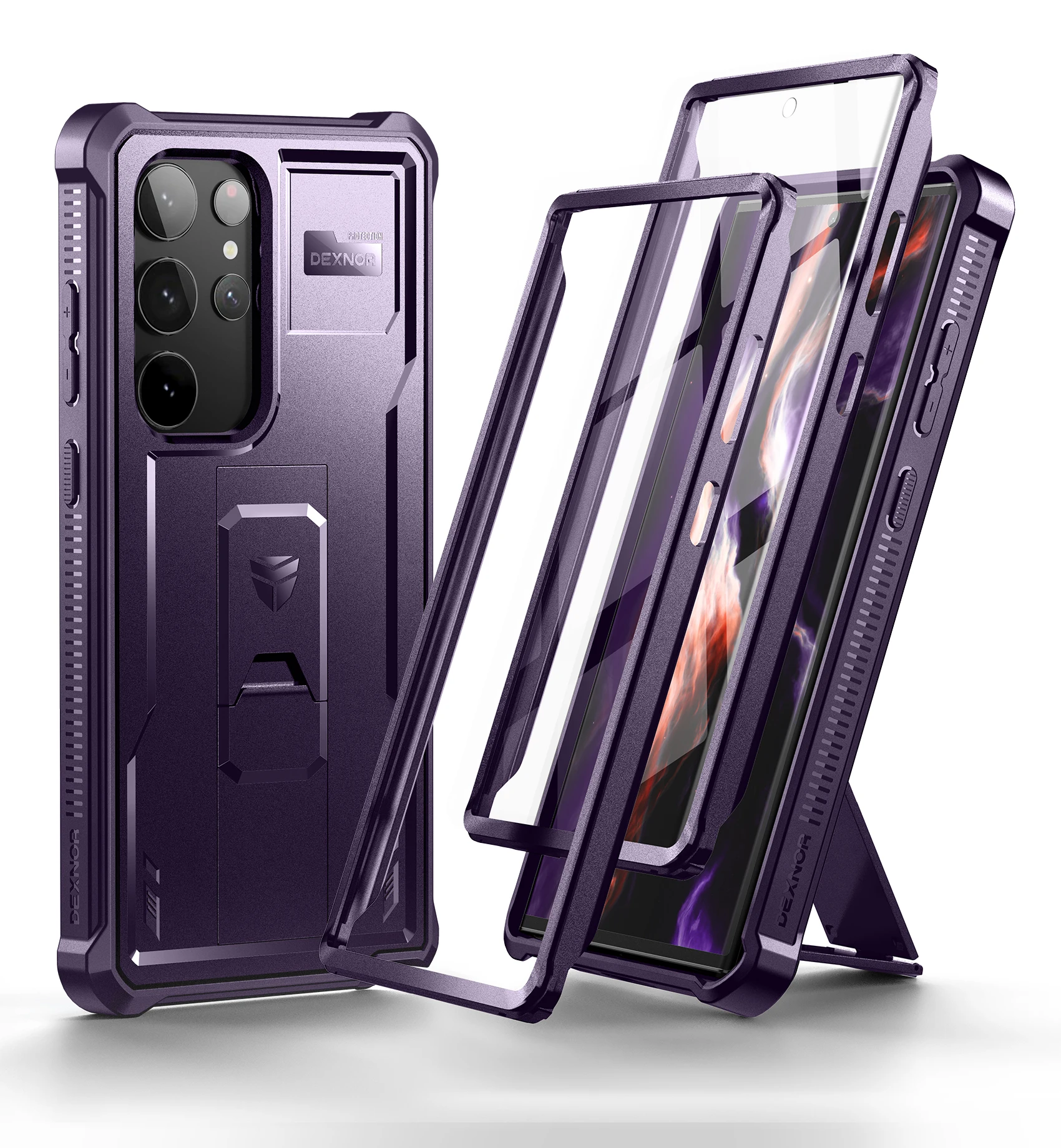 Heavy Duty Military Grade Protective Case with Built-in Screen Protector and Kickstand