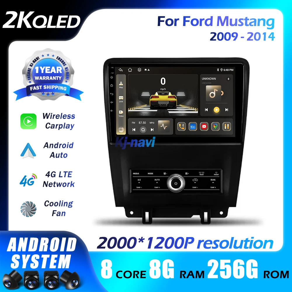 

Android 14 For Ford Mustang 2009 - 2014 Stereo Multimedia Player Car Radio GPS Navigation Carplay Android Auto 5GWifi BT RDS 4G