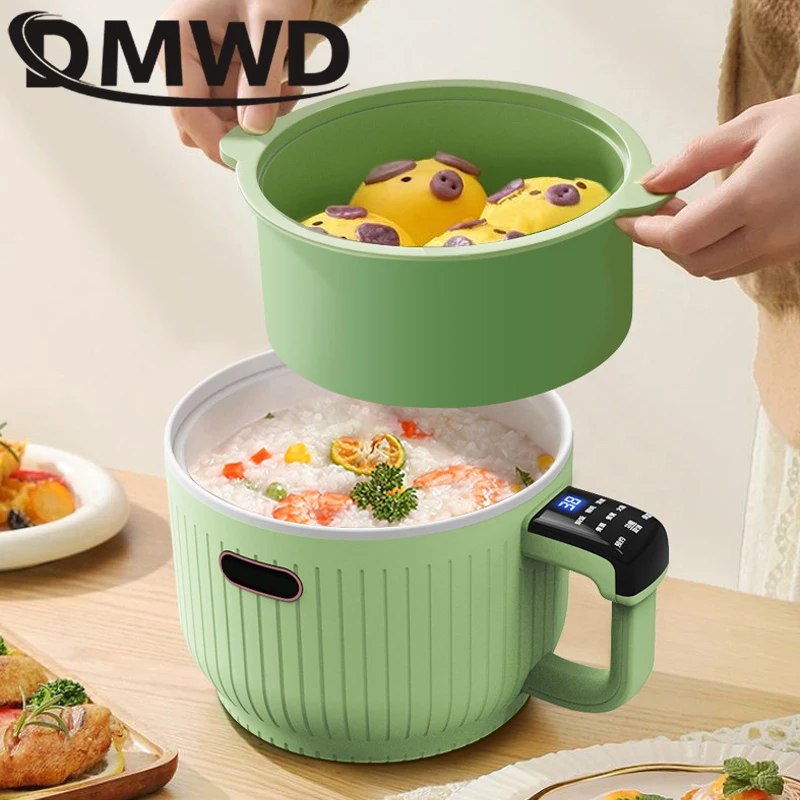 Dmwd 1.5l Portable Electric Cooker Multifunctional Hot Pot Noodles Rice  Eggs Soup Steamer Rice Cooker Non-stick Liner 2 Layers - Multi Cookers -  AliExpress